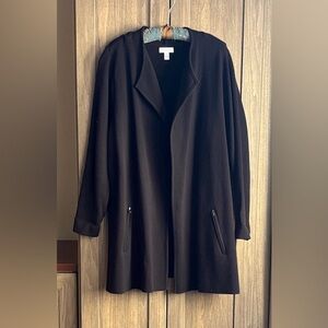 Charter Club Open Front Black Tunic Cardigan | 2X